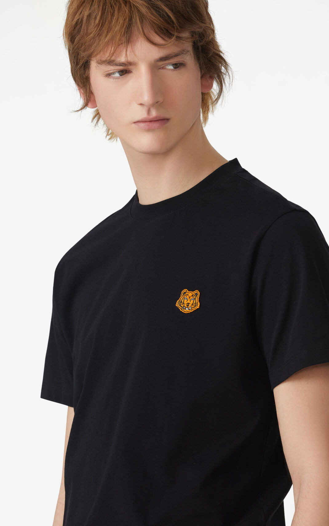 Kenzo Tiger Crest Camisetas Hombre Negras | 8793640-GO